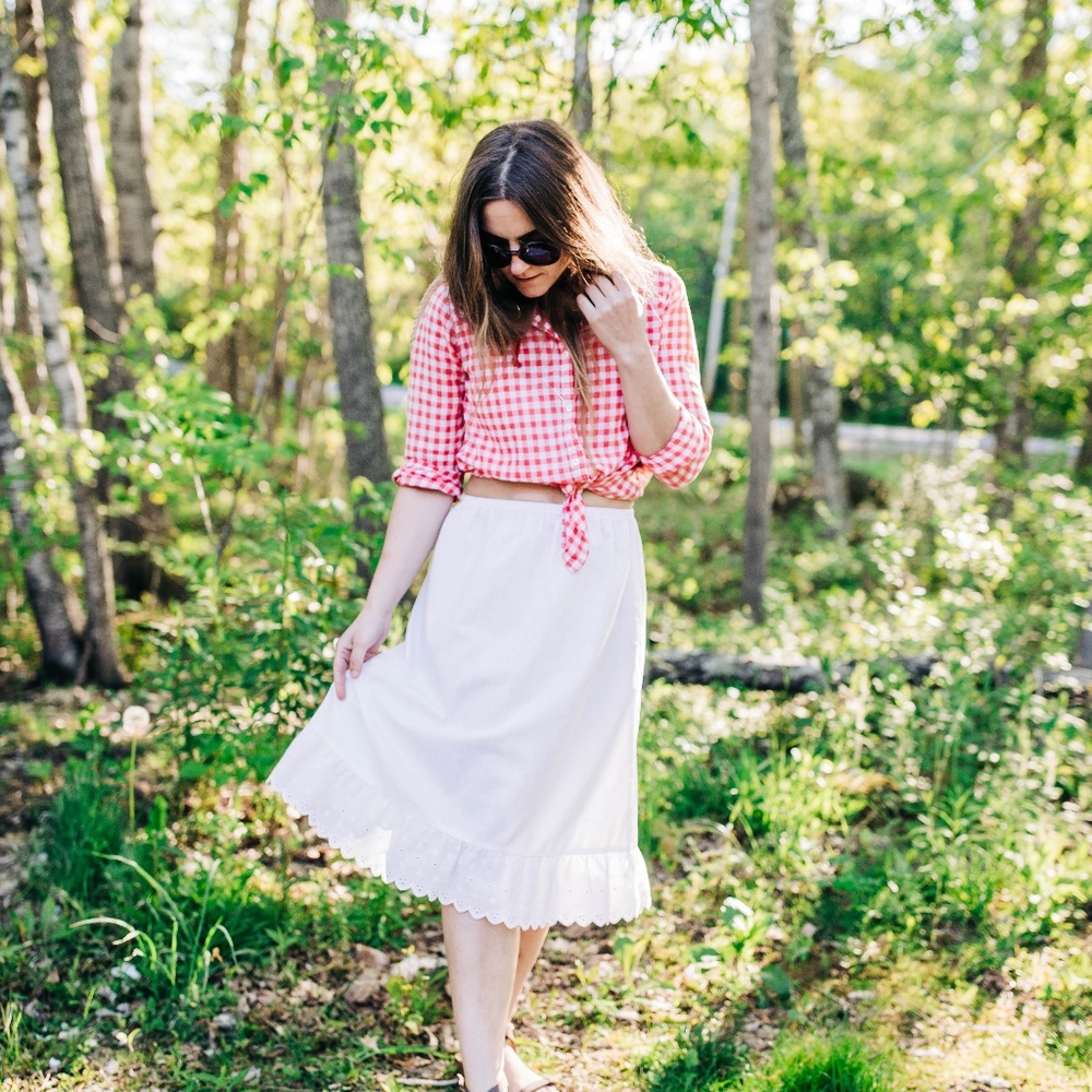 Vintage Eyelet Cotton/Poly Skirt